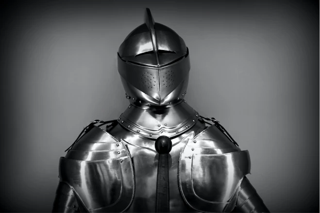 Imagem de ilustrativa de uma armadura representando maior segurança quando se utilizado hedge