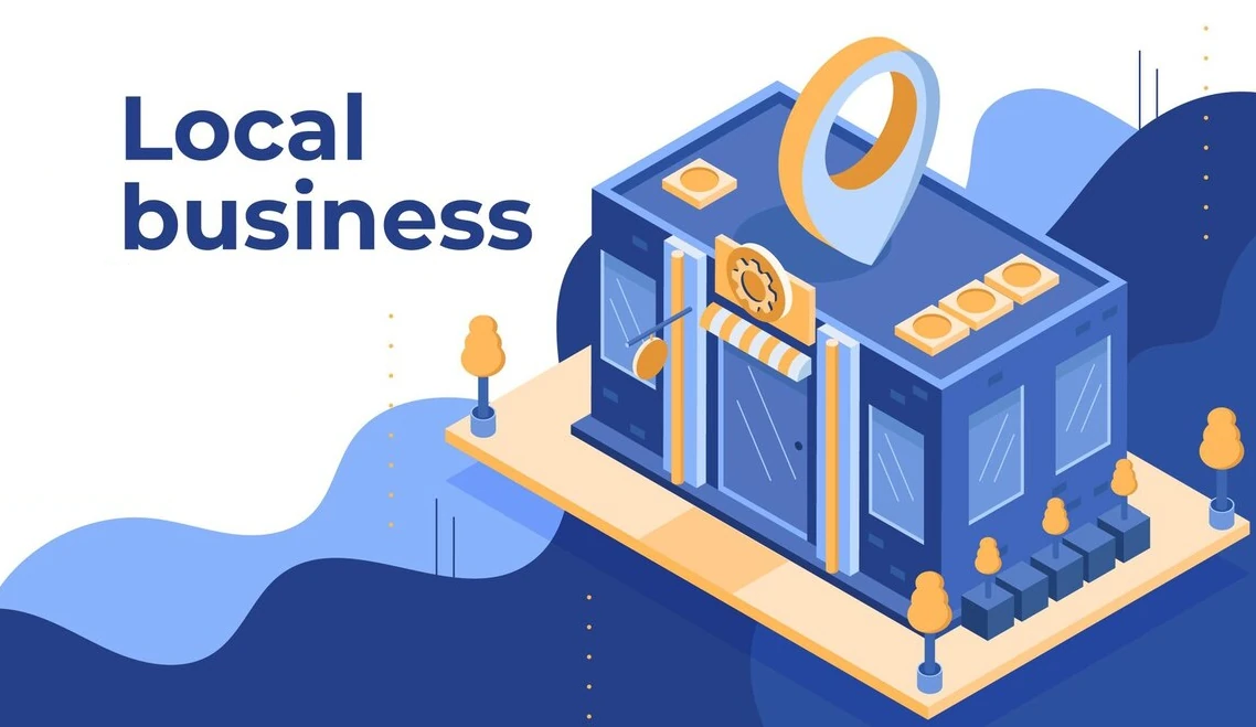 Imagem ilustrativa de um "negócio local" representando uma empresa de capital fechado.