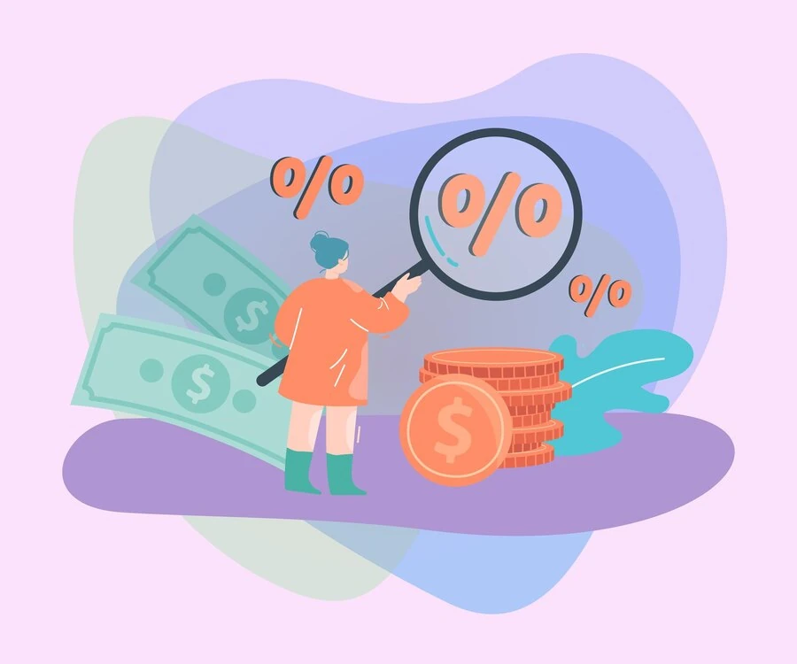 Imagem ilustrativa mostrando % e dinheiro representando o Dividend Yield.